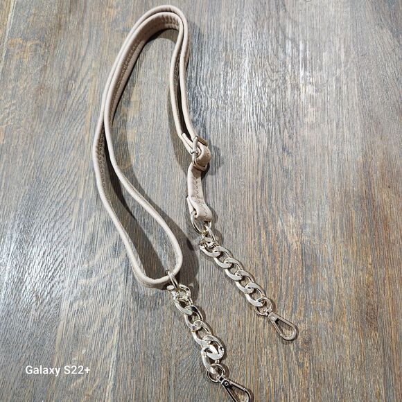 Black Rivet Taupe Leather Purse Normcore Everyday Carryall Classic Neutral - Picture 15 of 15